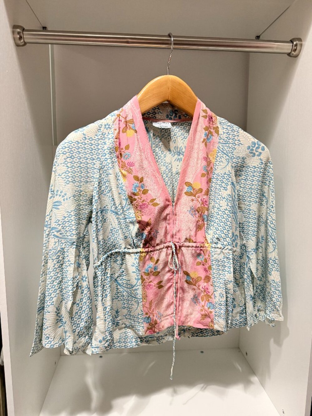 Plenty by Tracy Reese 100% Silk Floral Kimono Peplum Blouse